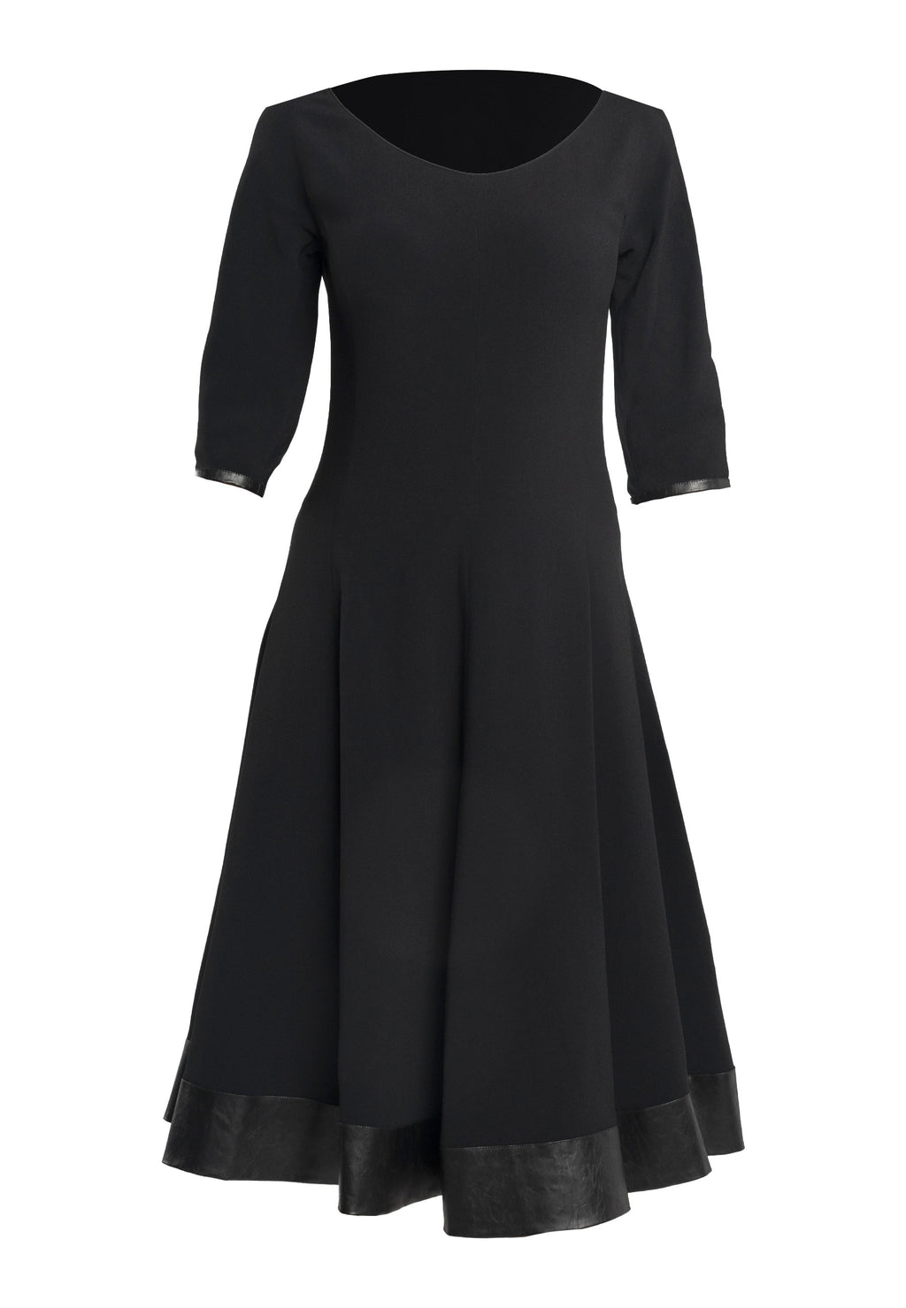 Giove Midi Dress – Black With Eco-Leather Detail