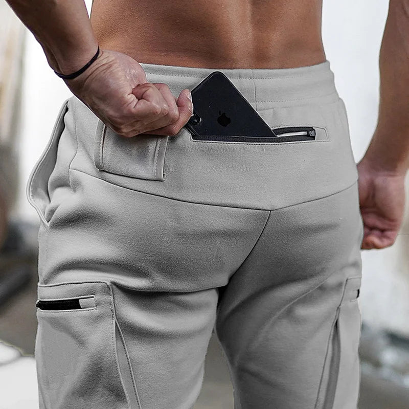 Men's Fashion Camouflage Sports Slacks Gym Running Training Cotton Multi-pocket Safari Style Jogging Pants