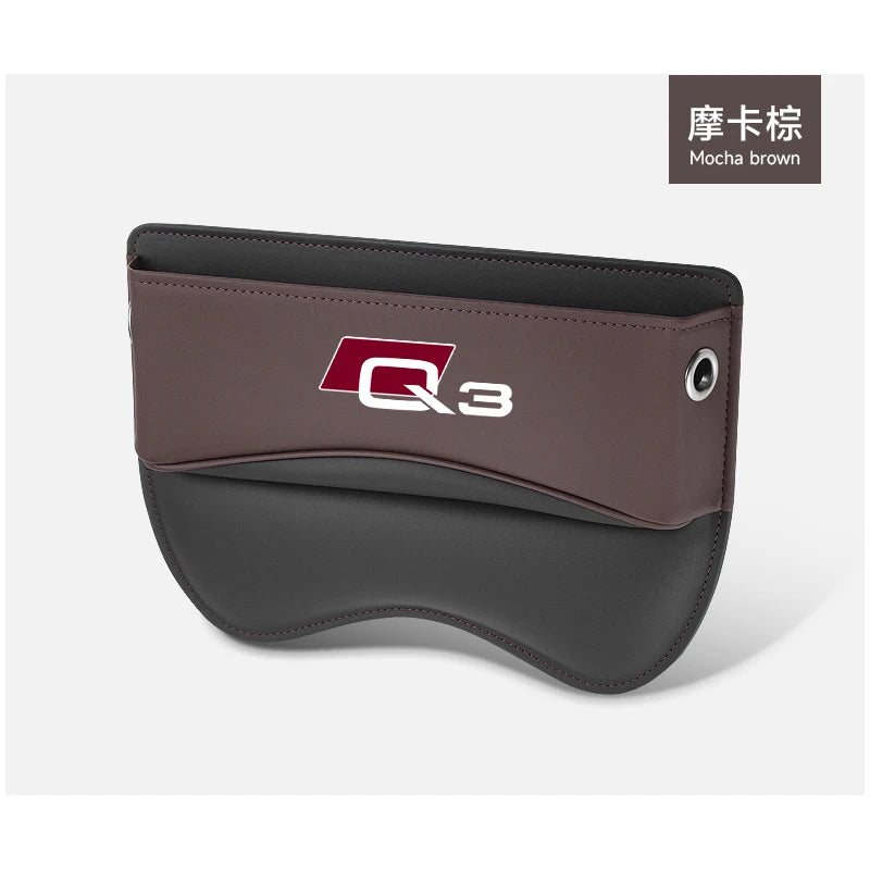 Car Seat Organizer Crevice Storage Box  Leather Accessories for AUDI Q2 Q3 Q5 Q7 Q8  Car  Accessories