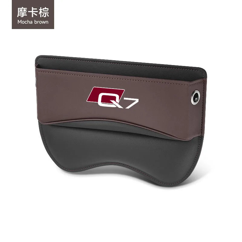 Car Seat Organizer Crevice Storage Box  Leather Accessories for AUDI Q2 Q3 Q5 Q7 Q8  Car  Accessories