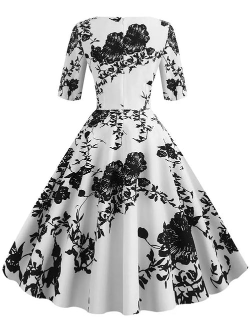 Half Sleeve Black Summer Women Dress