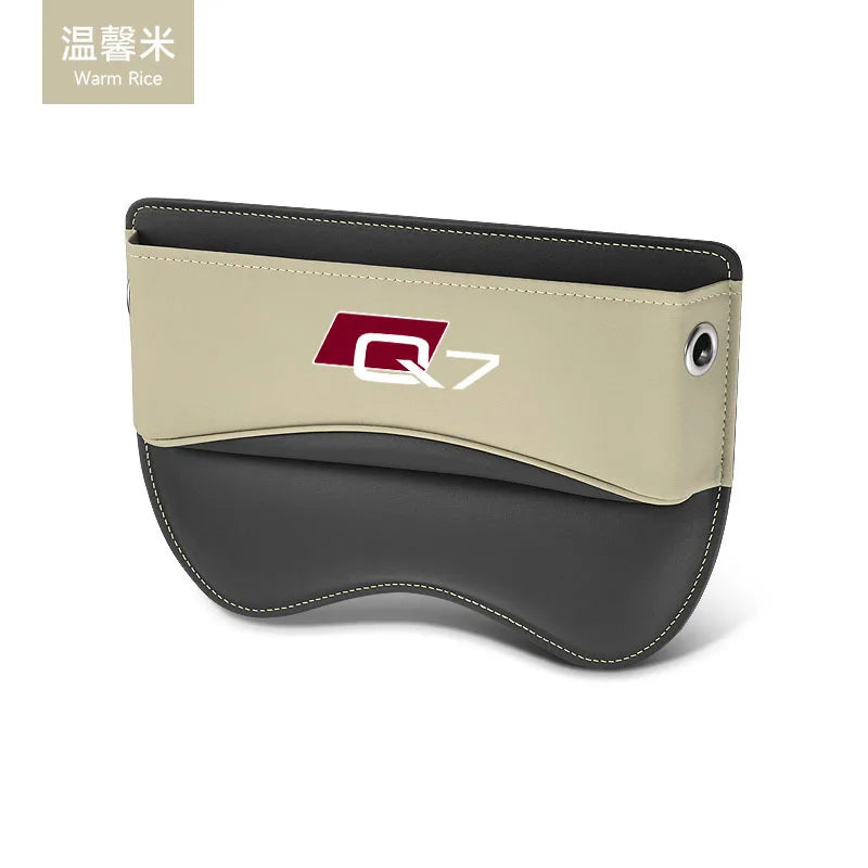 Car Seat Organizer Crevice Storage Box  Leather Accessories for AUDI Q2 Q3 Q5 Q7 Q8  Car  Accessories