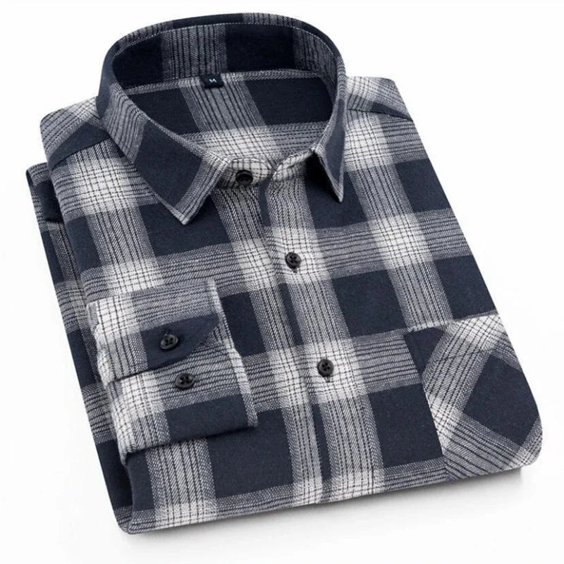 2026 New Men Flannel Plaid Shirt Soft Comfort Slim Fit Styles Brand For Man Cotton Spring Autumn Casual Long Sleeve Shirts