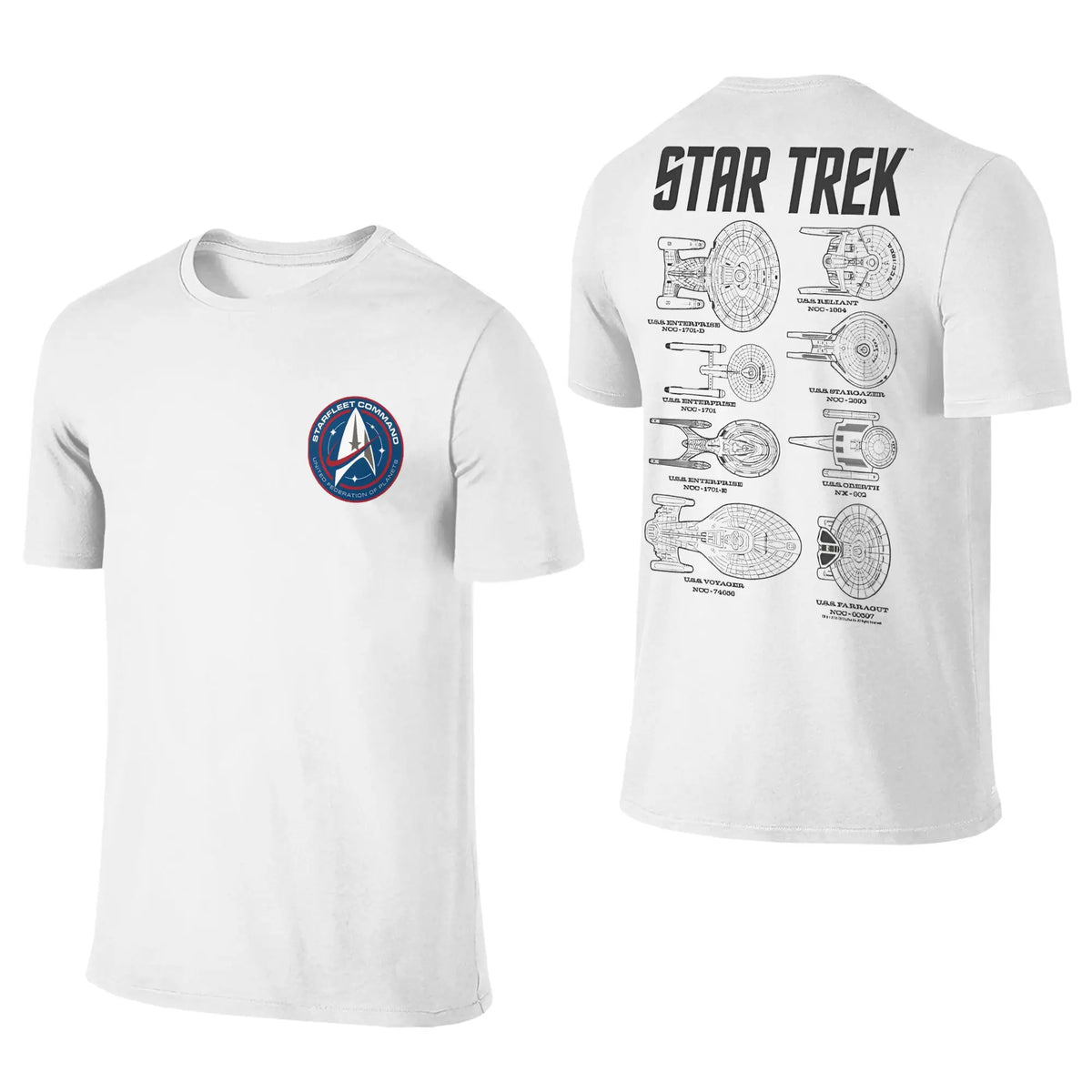 Stars Treks Movie T Shirts Men Women 100% Cotton Funny T-Shirt Round Collar U.S.S Enterprise Schematics Tee Clothes 2-sided Gift