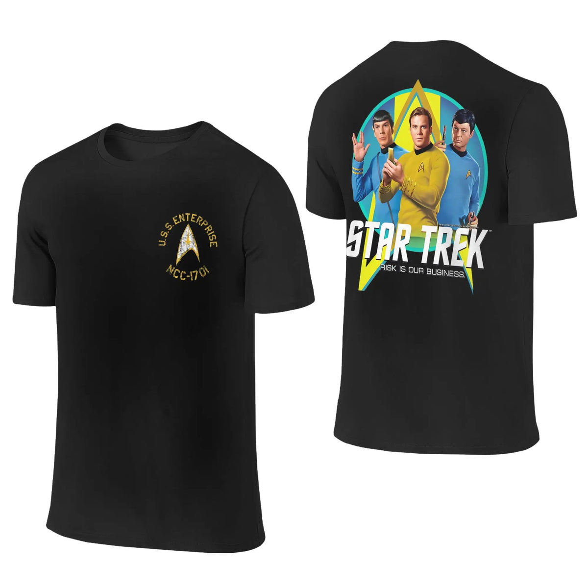 Stars Treks Movie T Shirts Men Women 100% Cotton Funny T-Shirt Round Collar U.S.S Enterprise Schematics Tee Clothes 2-sided Gift