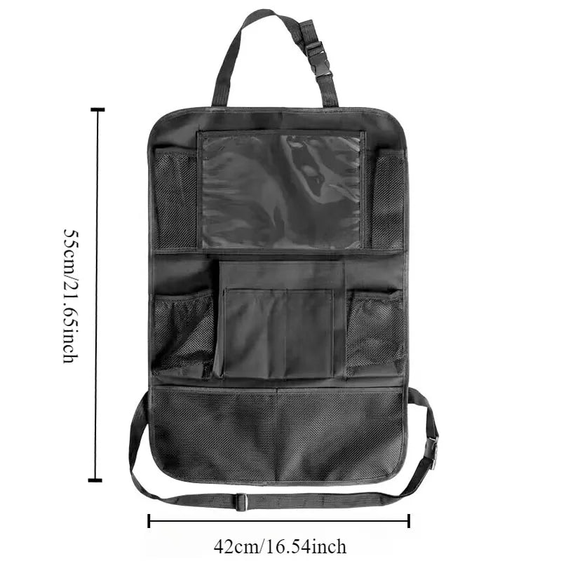 Car Seat Organizer Multifunctional Oxford Fabric Car Back Multi Pocket Storage Bag with Tablet Holder Protector for Kids