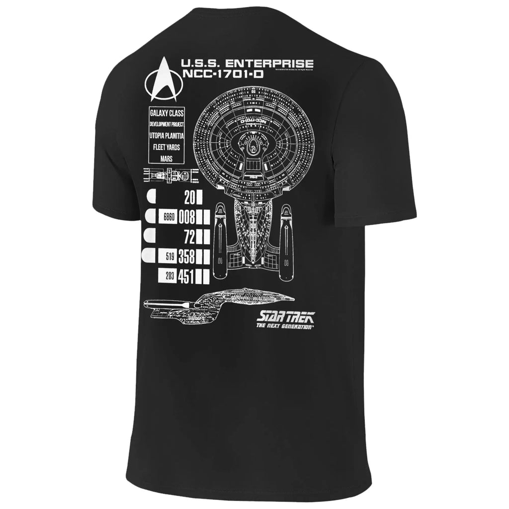 Stars Treks Movie T Shirts Men Women 100% Cotton Funny T-Shirt Round Collar U.S.S Enterprise Schematics Tee Clothes 2-sided Gift