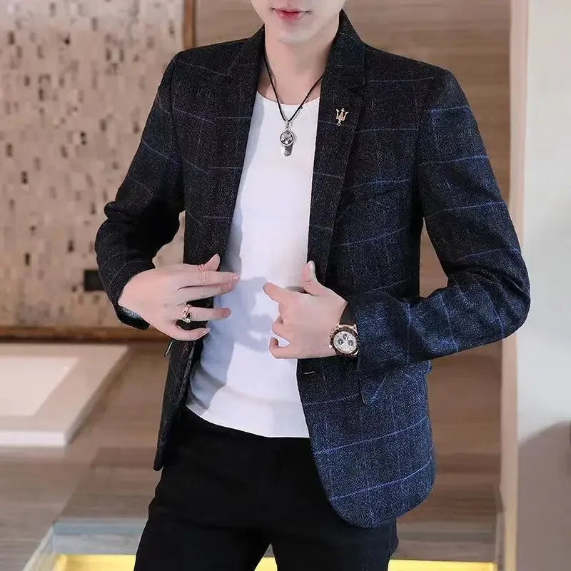 Short Party Men's Suit Jackets Coat Cropped Male Blazer Gray Summer Spring Clothes Luxury Designer Fashion 2025 Casual Vintage