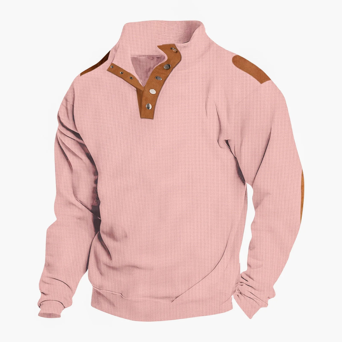 Spring and autumn new men's fashion embroidery solid color button sports casual comfortable stand collar long sleeve polo shirt