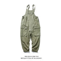 Men's American Casual Overalls Suspender Pants, Work Trousers with Long Pants, Amekaji Trendy Brand, Loose Suspender Pants.