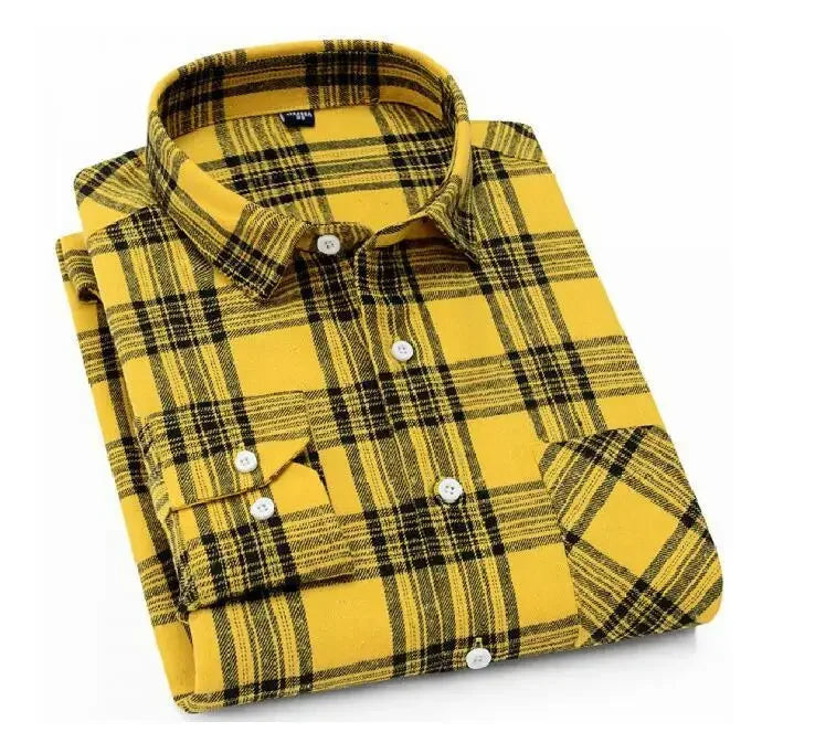 2026 New Men Flannel Plaid Shirt Soft Comfort Slim Fit Styles Brand For Man Cotton Spring Autumn Casual Long Sleeve Shirts