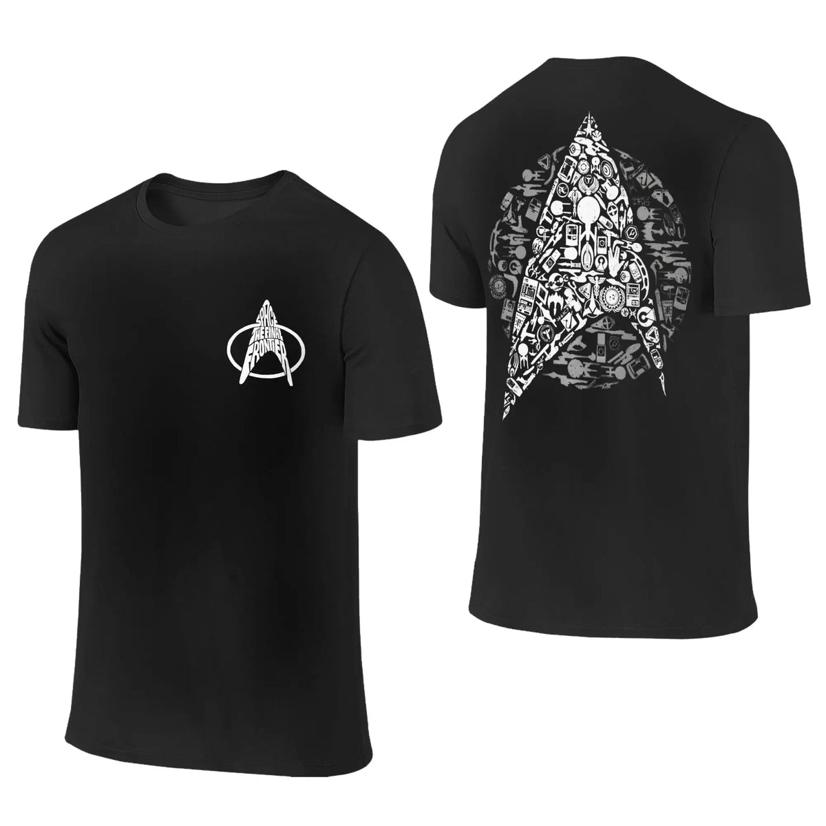 Stars Treks Movie T Shirts Men Women 100% Cotton Funny T-Shirt Round Collar U.S.S Enterprise Schematics Tee Clothes 2-sided Gift