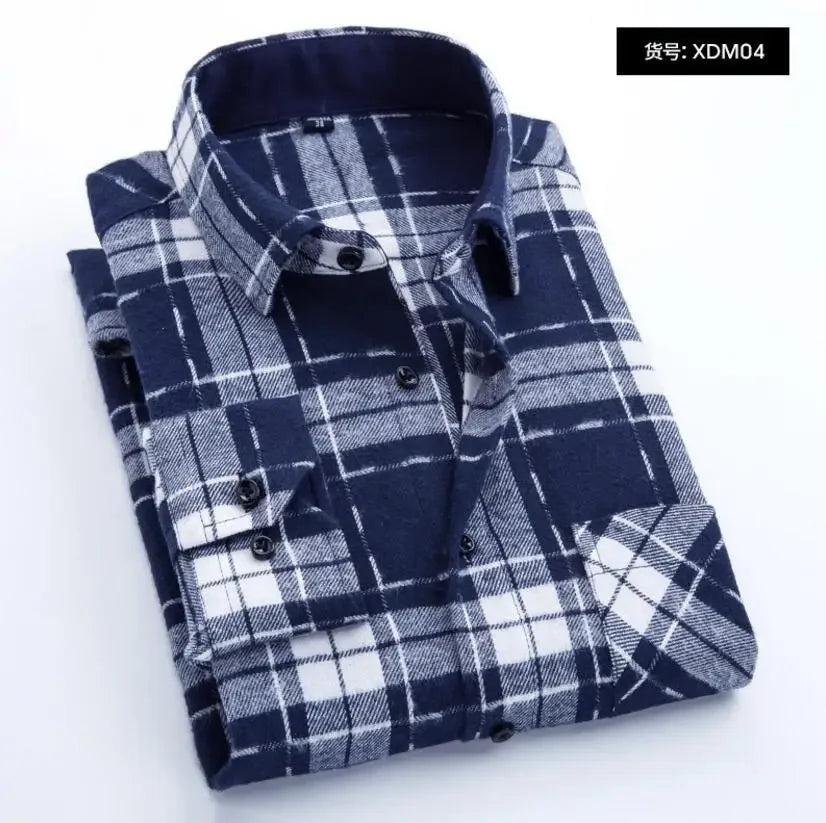 2026 New Men Flannel Plaid Shirt Soft Comfort Slim Fit Styles Brand For Man Cotton Spring Autumn Casual Long Sleeve Shirts