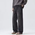 Korean Retro Men's Stretch Jeans Autumn Winter Fashion Straight Leg Pant High Street Baggy Pants Casual Black Jeans Flared Jeans