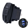 Car Dual USB Power Charger 12V-24V Motorcycle Dual Port USB Charging Dock 3.1A Car Quick Fast Charge Charging Dock with LED Lamp