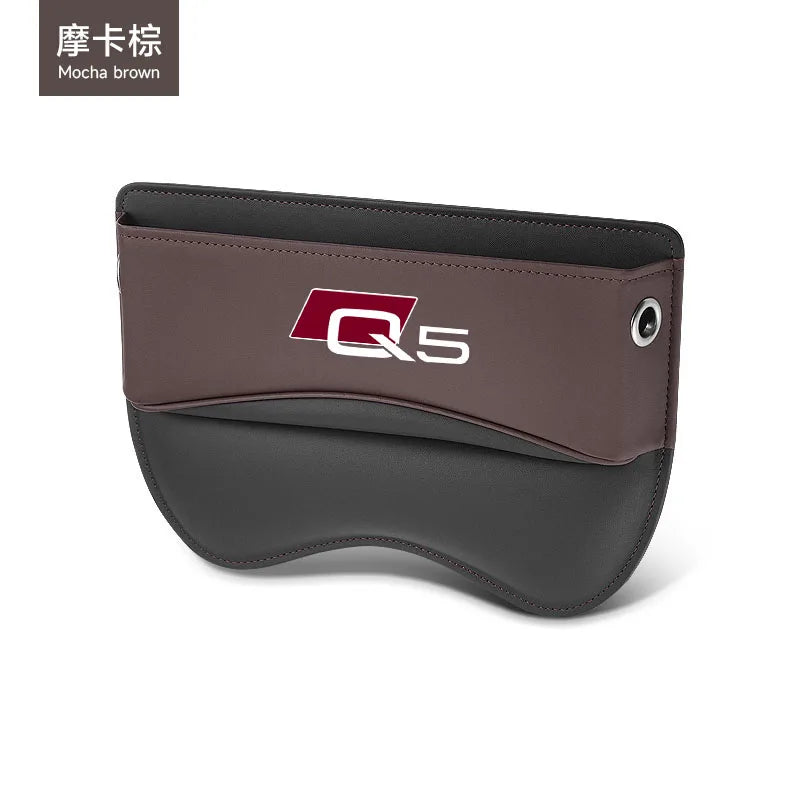 Car Seat Organizer Crevice Storage Box  Leather Accessories for AUDI Q2 Q3 Q5 Q7 Q8  Car  Accessories