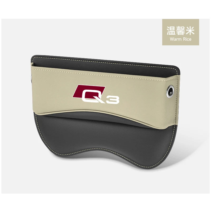 Car Seat Organizer Crevice Storage Box  Leather Accessories for AUDI Q2 Q3 Q5 Q7 Q8  Car  Accessories