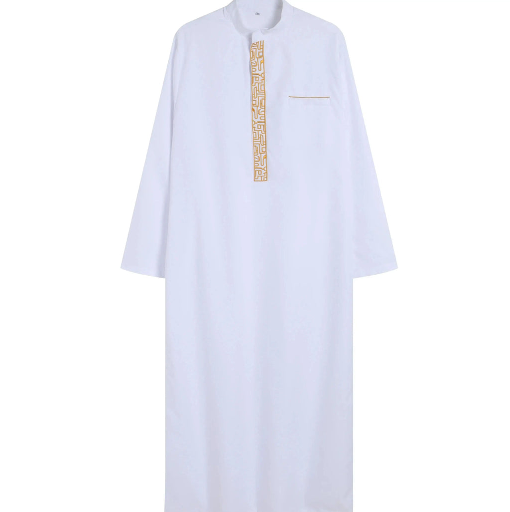 New Muslim Robe Mo Arab Ethnic Wind Sleeve Embroidery Festival Set Casual Men Abaya (M-4XL)