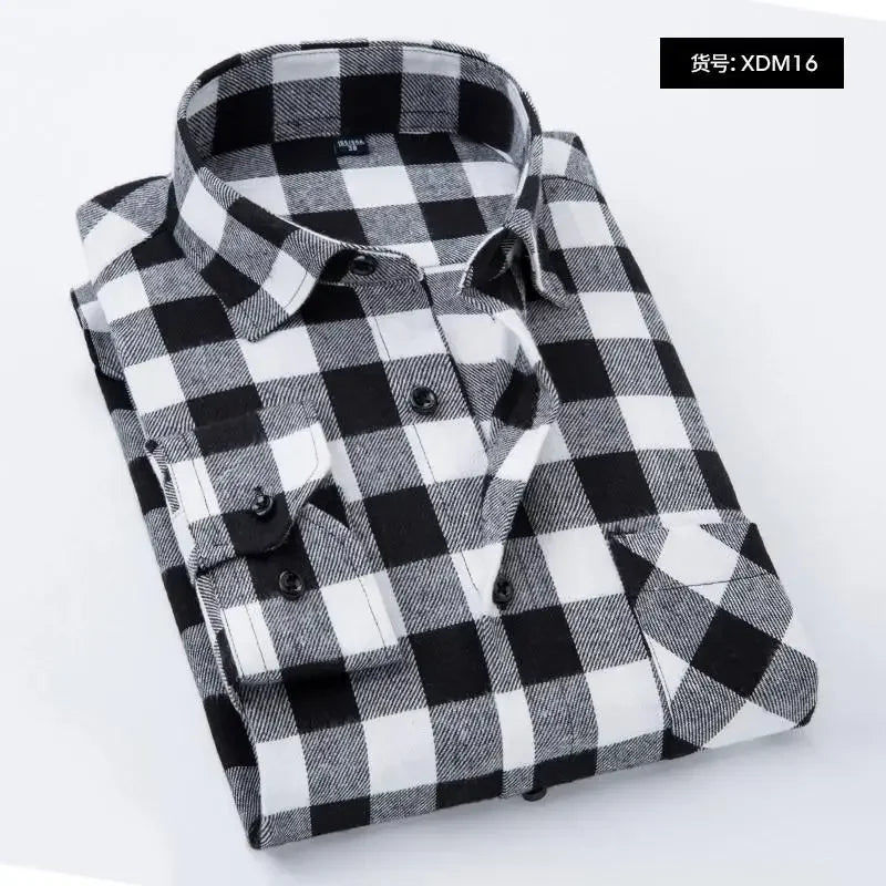 2026 New Men Flannel Plaid Shirt Soft Comfort Slim Fit Styles Brand For Man Cotton Spring Autumn Casual Long Sleeve Shirts