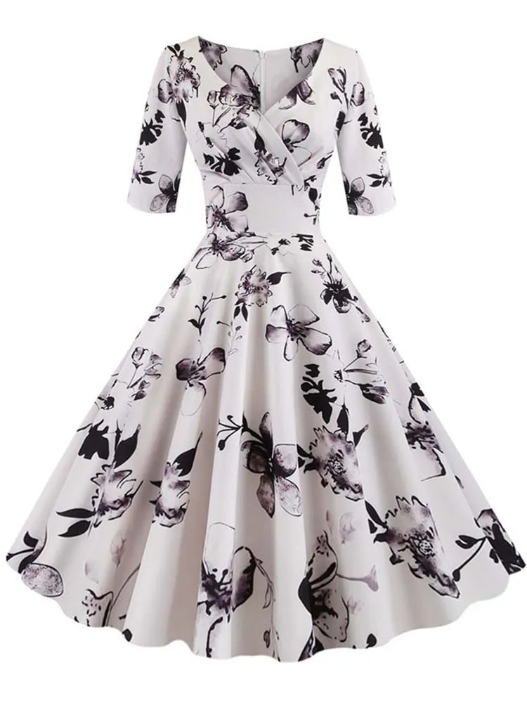 Half Sleeve Black Summer Women Dress