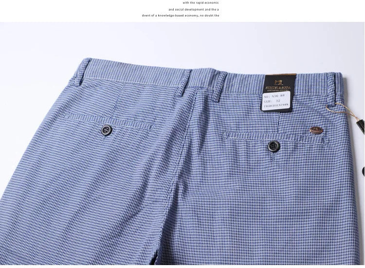 Plaid Pants Blue Brand Pantalons Korea Style Spring Summer Autumn Pants Men Trousers Business 2022 New