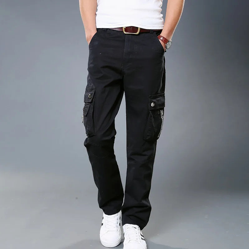 Winter Fleece Warm Tactical Pants Zip Cotton Trousers Loose Army Green Cargo Pants Men Casual Plus Thicken Tooling Pants Size 40