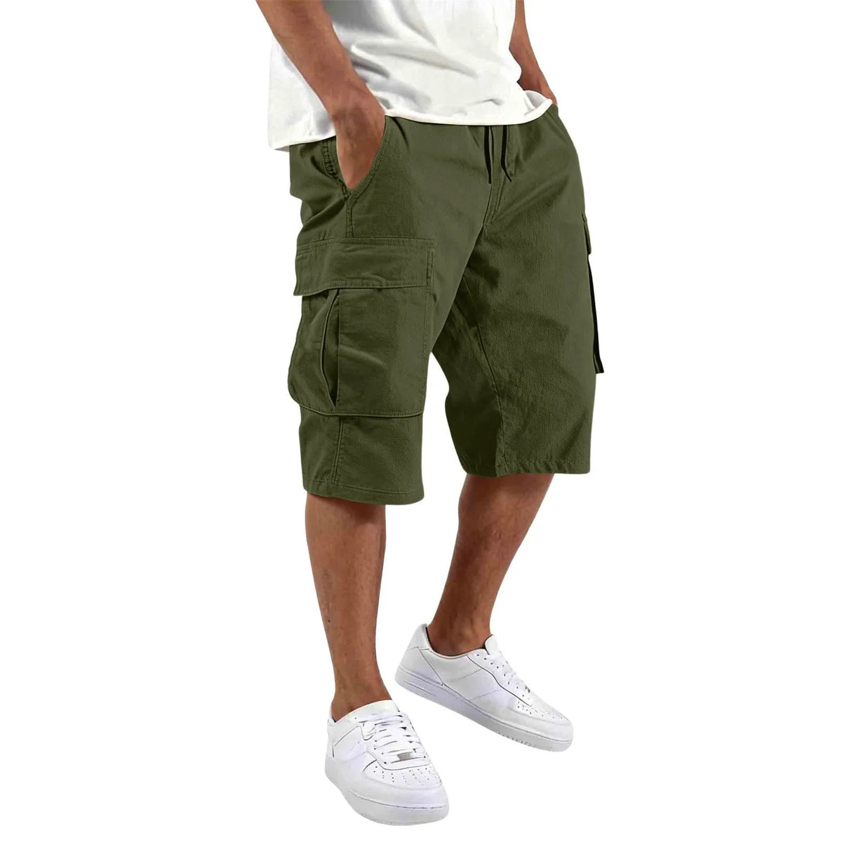 2026 Men's sports and casual multi-pocket cargo pants youth five-inch pants shorts summer versatile trendy cargo shorts