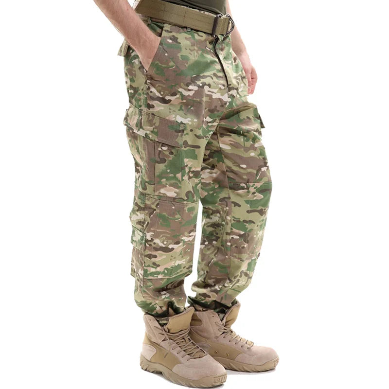 Men's Camouflage Tactical Pants Multi-Pockets Digital Camo SWAT Cargo Pants Male Autumn Army Long Trousers