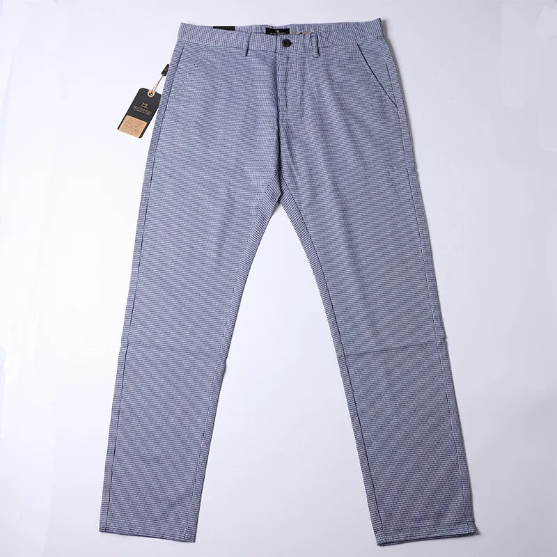 Plaid Pants Blue Brand Pantalons Korea Style Spring Summer Autumn Pants Men Trousers Business 2022 New
