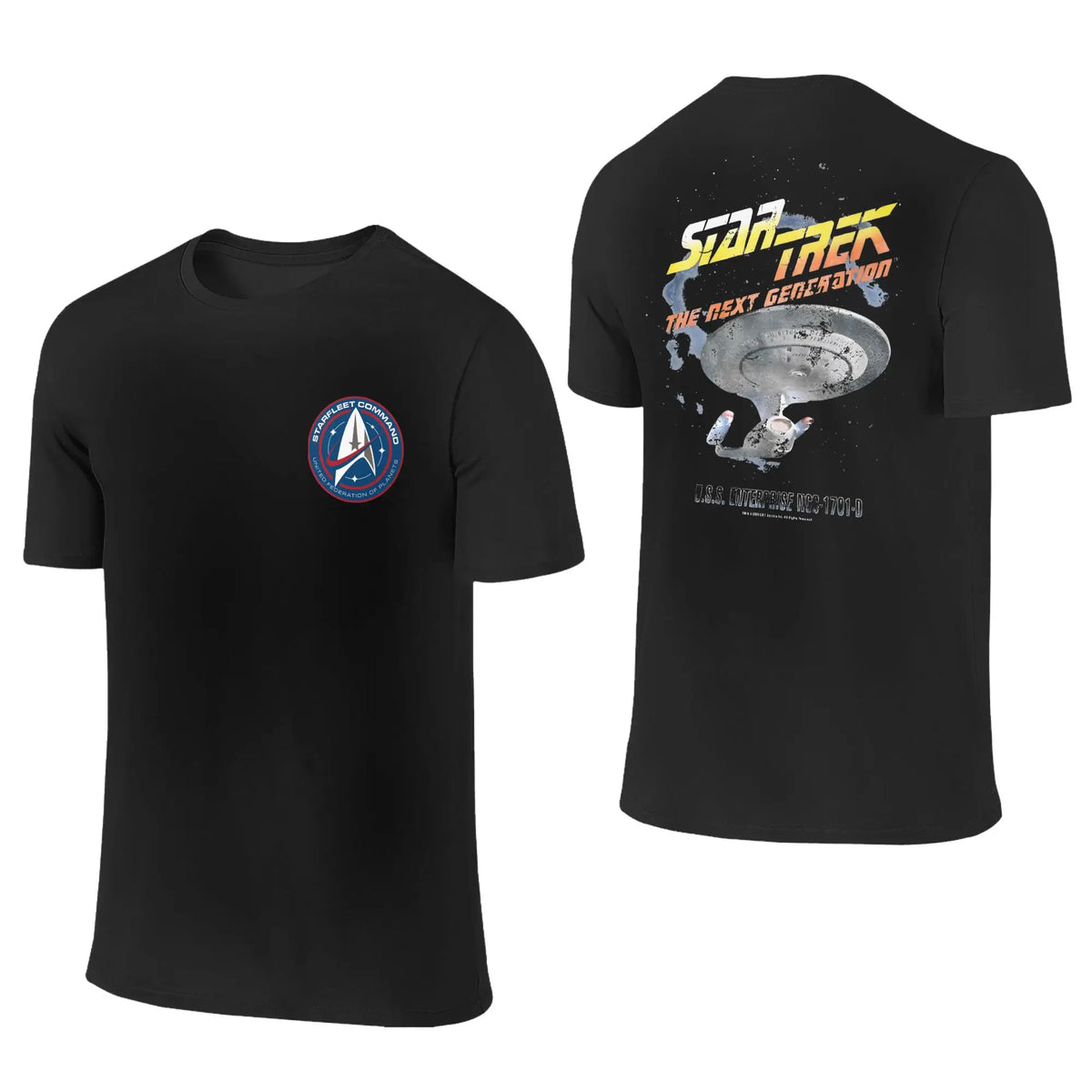Stars Treks Movie T Shirts Men Women 100% Cotton Funny T-Shirt Round Collar U.S.S Enterprise Schematics Tee Clothes 2-sided Gift