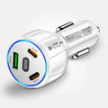 USB Car Charger Quick Charge 90W 3-in-1 QC3.0 PD Moblie Phone Fast Charging Type C Car Quick Charget Adapter Car Accessories