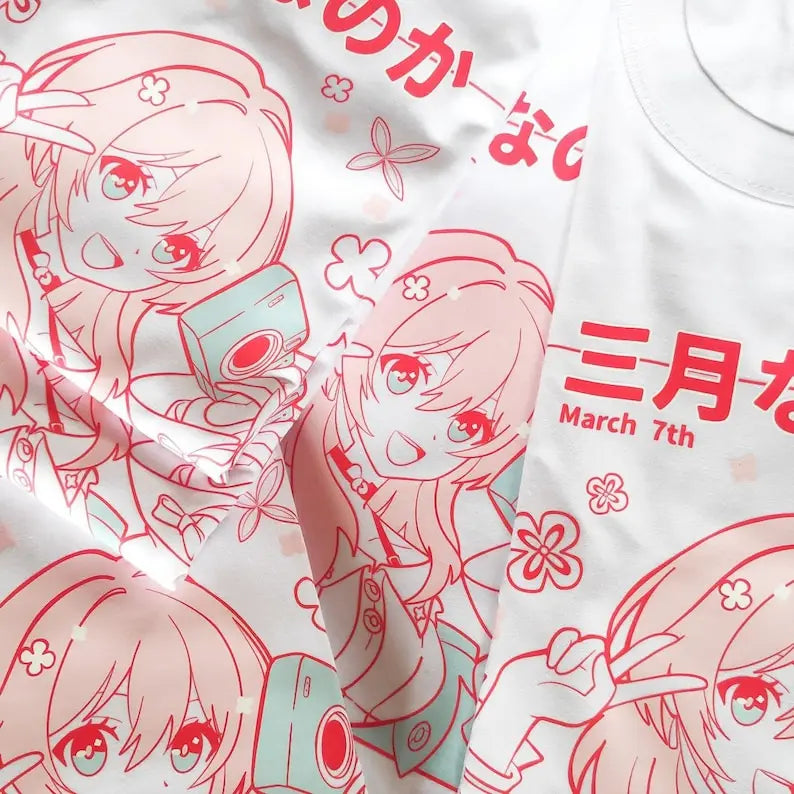 March 7th Honkai Star Rail Shirt Fan Merch Gamer Shirt Gifts for Gamers HSR pink blue