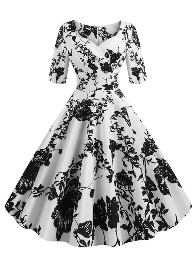 Half Sleeve Black Summer Women Dress