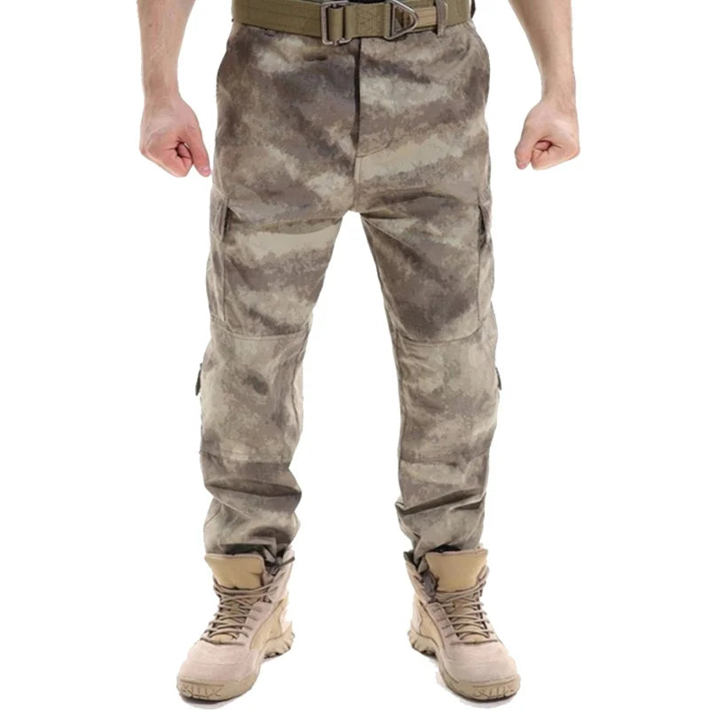 Men's Camouflage Tactical Pants Multi-Pockets Digital Camo SWAT Cargo Pants Male Autumn Army Long Trousers