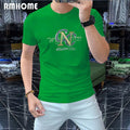 Men's Short Sleeved T-shirt Hot Diamond Letters High Quality Party Leisure Cotton Male Tees Breathable Trendy Brand Top Clothing
