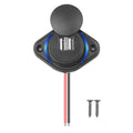 Dual USB Charger Waterproof 12-24V Modified Car Charger with Sliding Cap Fast Charging Power Adapter for Car Boat Bus, RV