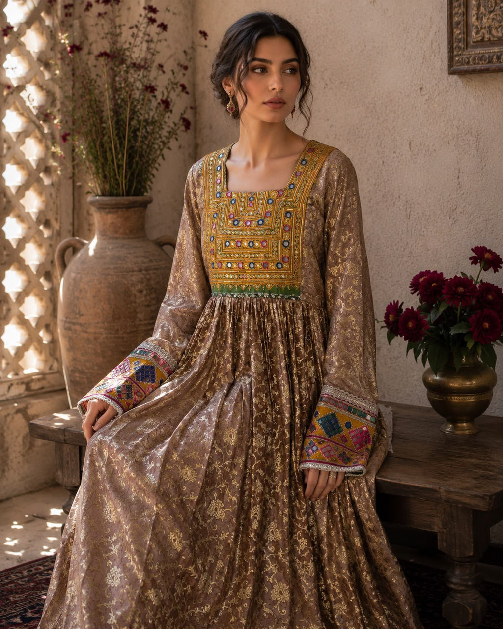 3. Zarina Brocade Gown (Zarina means “golden” or “adorned with gold.”)