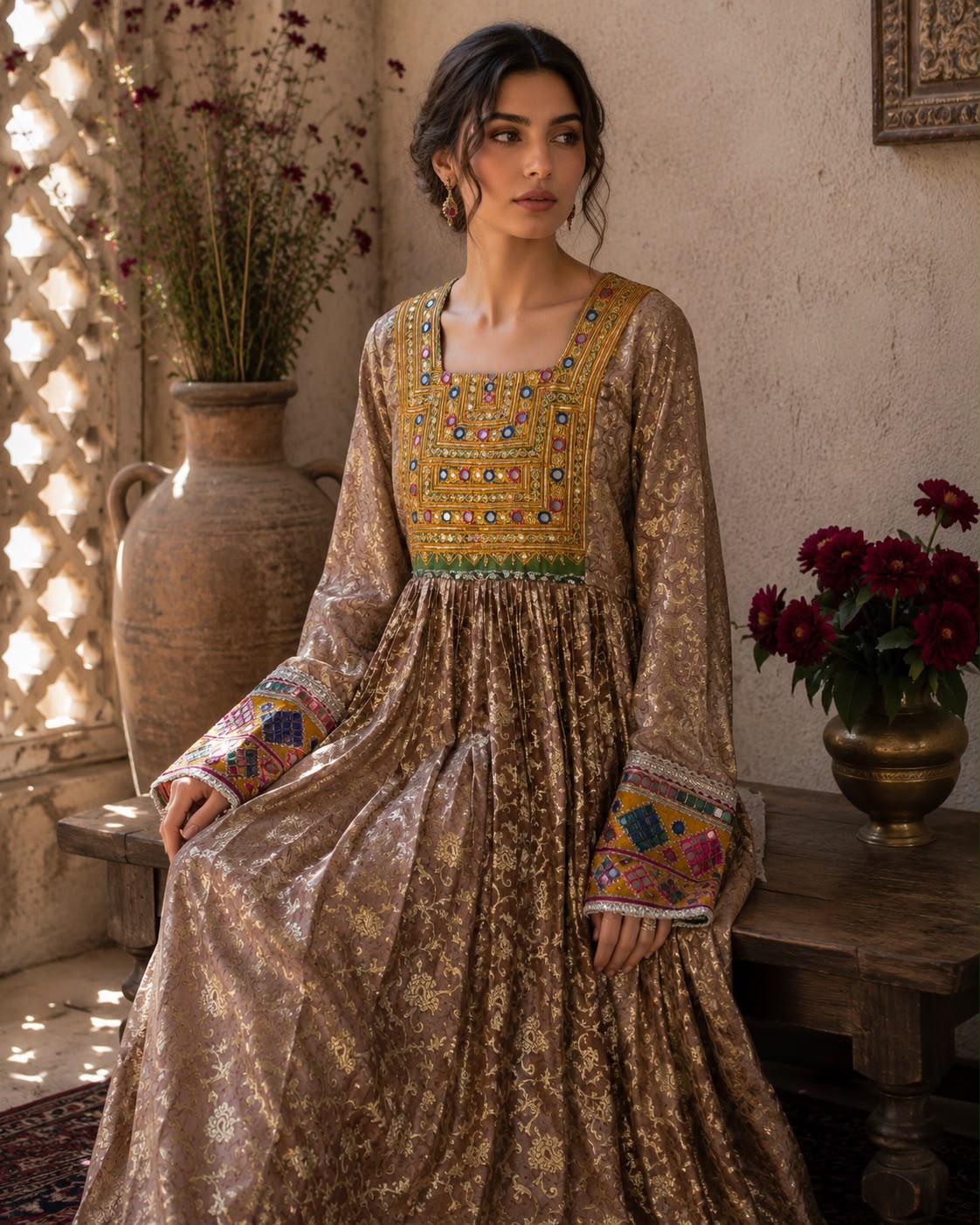 3. Zarina Brocade Gown (Zarina means “golden” or “adorned with gold.”)